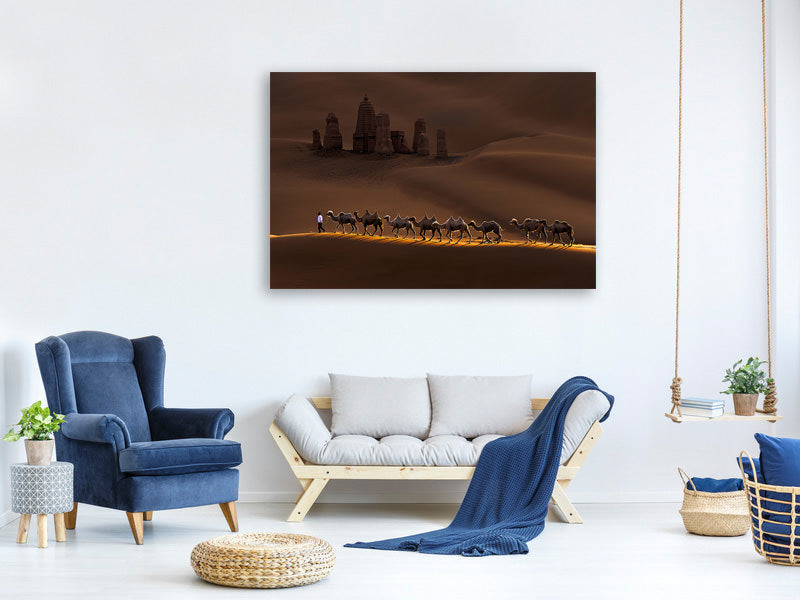 3-piece-canvas-print-castle-and-camels