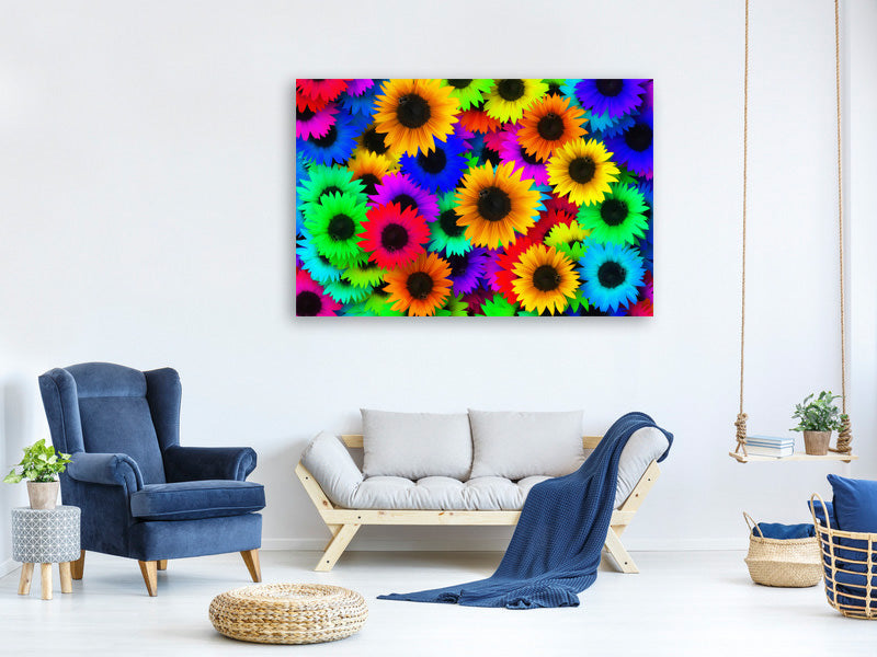 panoramic-3-piece-canvas-print-colorful-sunflowers