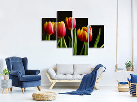 5-piece-canvas-print-colorful-tulips