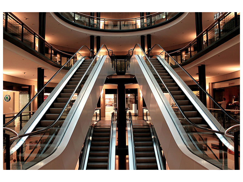 5-piece-canvas-print-escalator-in-shopping-mall