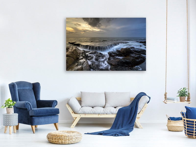 5-piece-canvas-print-evening-mood-at-the-sea