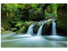 4-piece-canvas-print-falling-water-in-the-wood