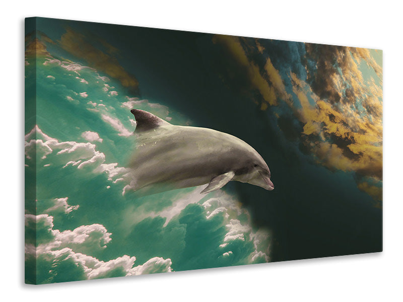 panoramic-3-piece-canvas-print-fascination-dolphin
