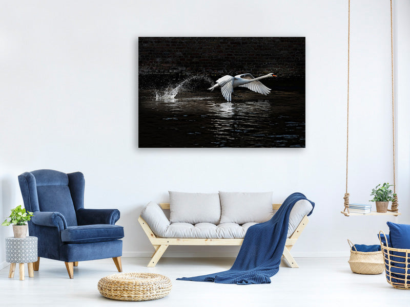 3-piece-canvas-print-flying-swan