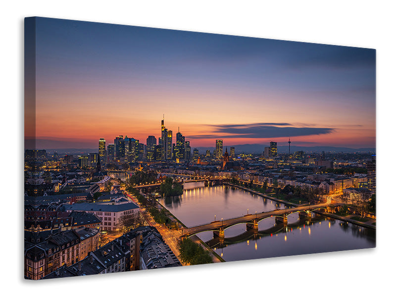 4-piece-canvas-print-frankfurt-skyline-at-sunset