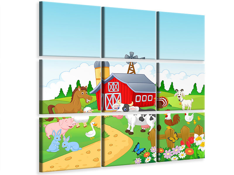 4-piece-canvas-print-funny-farm