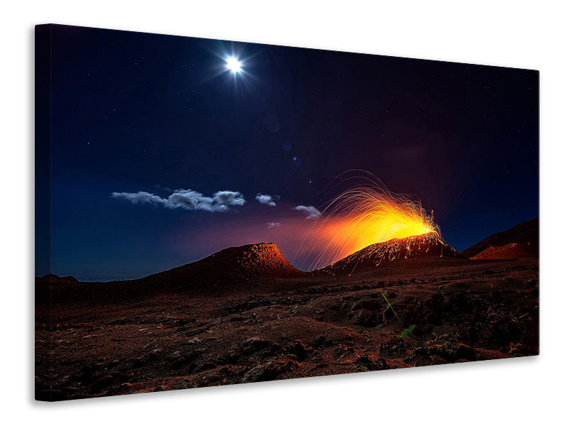 panoramic-3-piece-canvas-print-lava-flow-with-the-moon