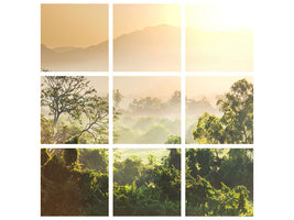 4-piece-canvas-print-light-show-in-forest