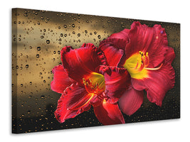 modern-4-piece-canvas-print-lily-flowers-with-water-drops