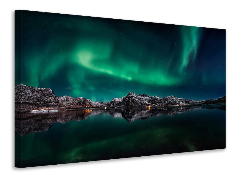 modern-4-piece-canvas-print-lofoten-aurora-reflection