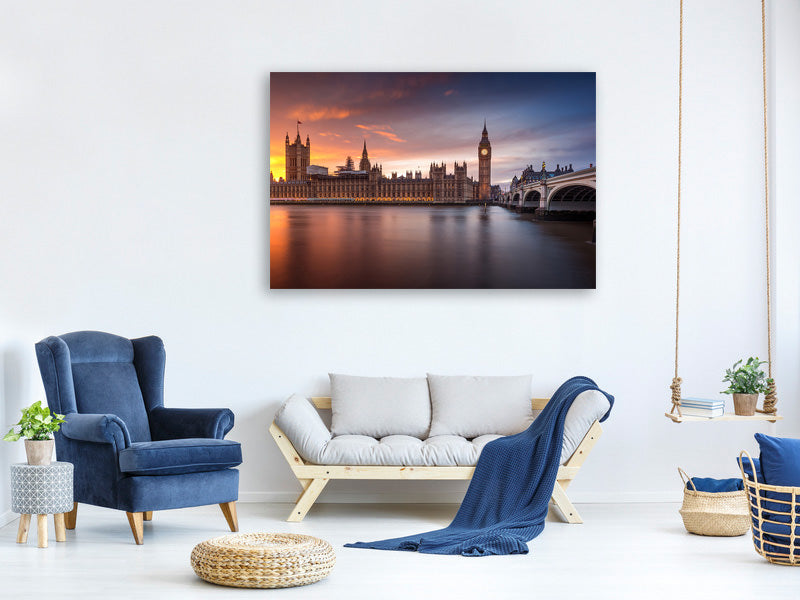 4-piece-canvas-print-london-palace-of-westminster-sunset