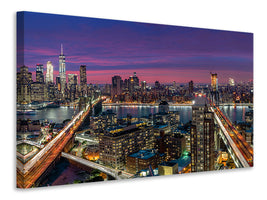 panoramic-3-piece-canvas-print-manhattan-skyline-at-sunset