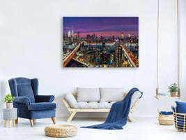 5-piece-canvas-print-manhattan-skyline-at-sunset