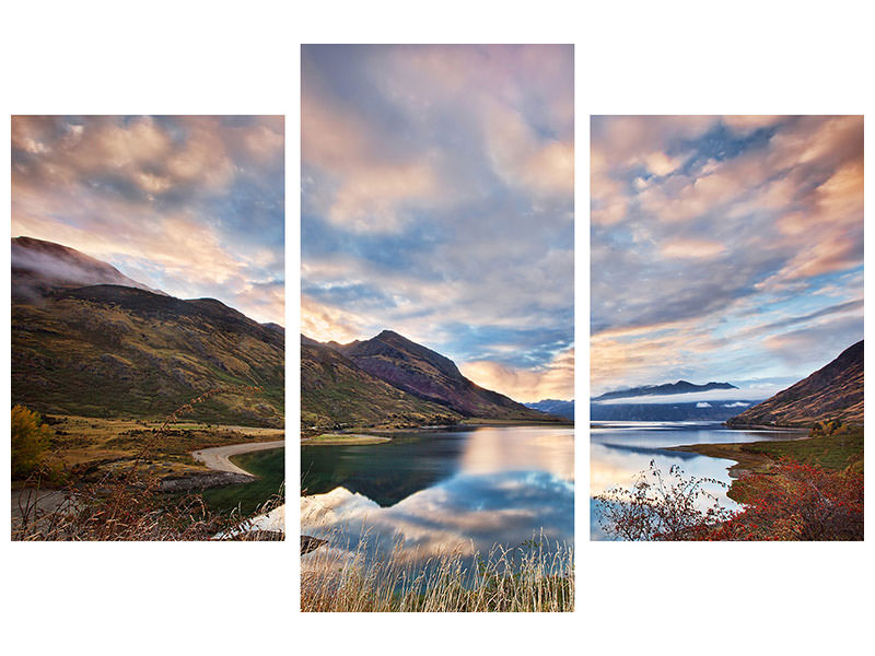 modern-3-piece-canvas-print-morning-delight-at-lake-hawea