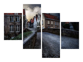 modern-4-piece-canvas-print-an-evening-in-bruges