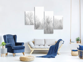 modern-4-piece-canvas-print-birches-in-the-snow