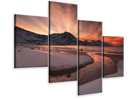 modern-4-piece-canvas-print-golden-sunset