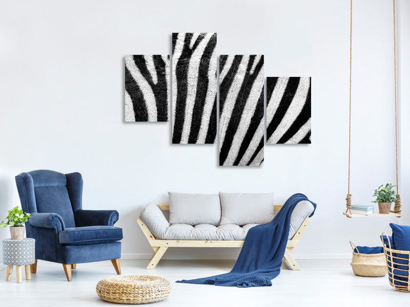 modern-4-piece-canvas-print-strip-of-the-zebra