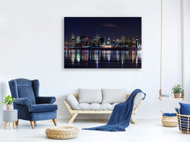 panoramic-3-piece-canvas-print-montreal-night