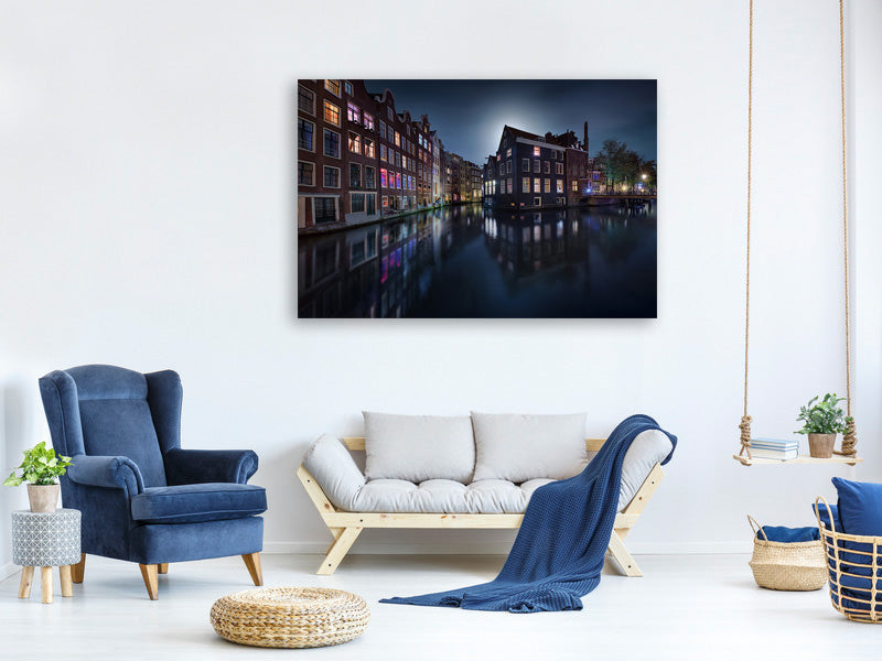 modern-4-piece-canvas-print-moonlight-over-amsterdam