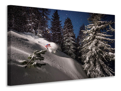 panoramic-3-piece-canvas-print-night-powder-turns-with-adrien-coirier