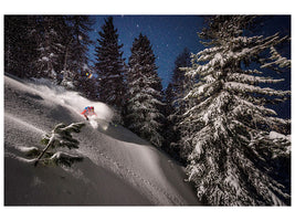 panoramic-3-piece-canvas-print-night-powder-turns-with-adrien-coirier