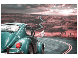 4-piece-canvas-print-on-the-road-with-the-classic-car