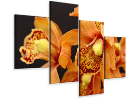5-piece-canvas-print-orchids-with-orange-flowers