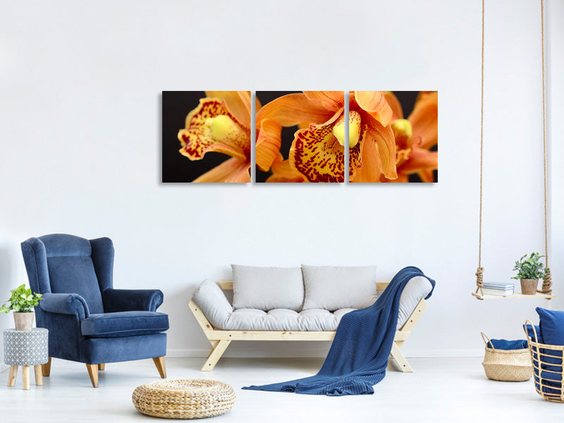 5-piece-canvas-print-orchids-with-orange-flowers