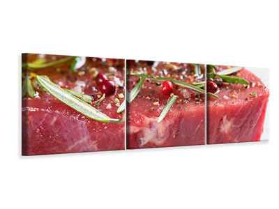 panoramic-3-piece-canvas-print-raw-meat