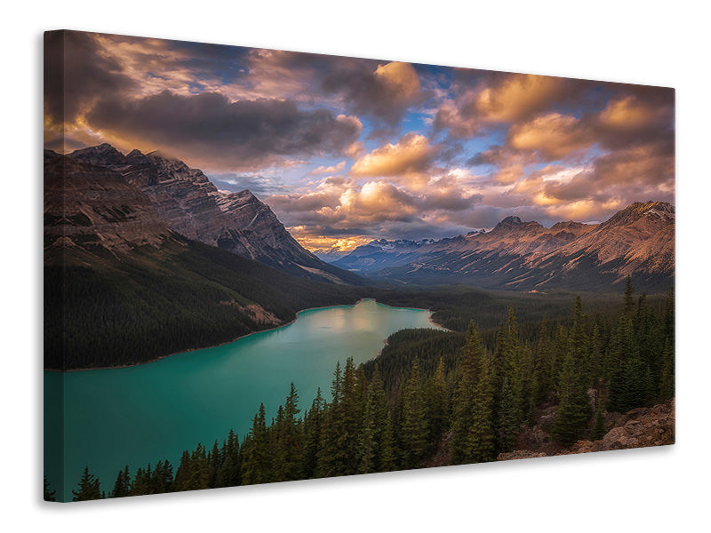 panoramic-canvas-print-peyto-lake-at-dusk