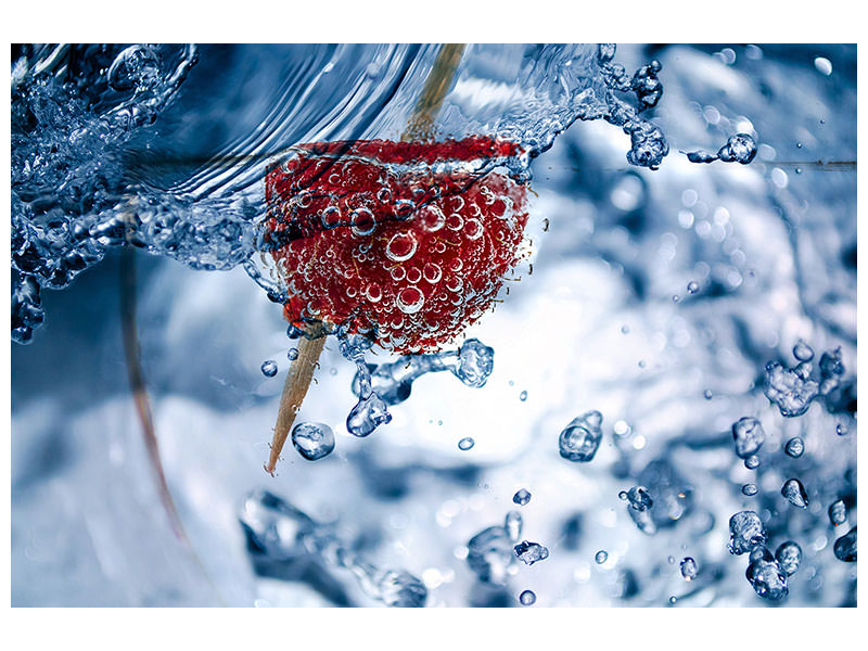 4-piece-canvas-print-raspberry-in-the-water