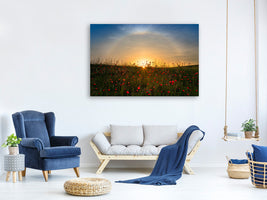 panoramic-canvas-print-red-poppies-and-sunrise