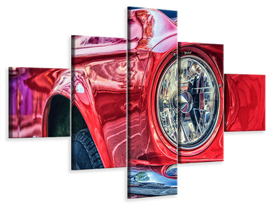 modern-4-piece-canvas-print-red-vintage-car
