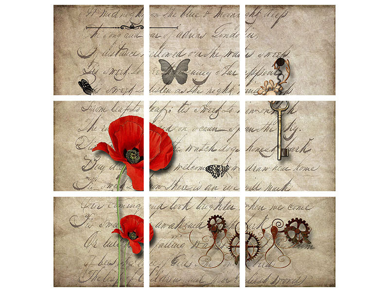 4-piece-canvas-print-retro-document