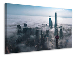 4-piece-canvas-print-shanghai-in-the-fog-from-above