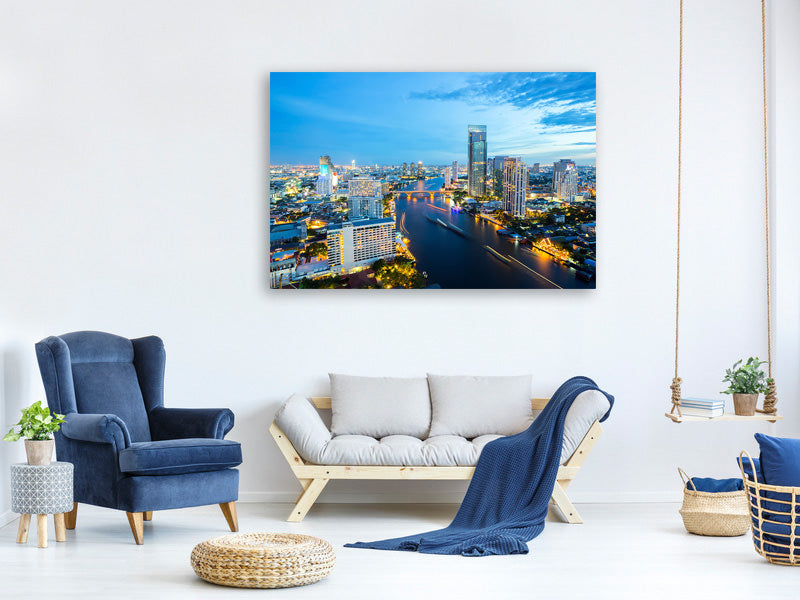 modern-4-piece-canvas-print-skyline-bangkok-at-dusk