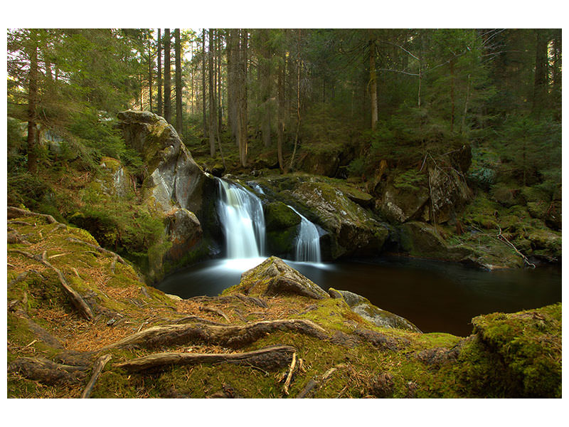 panoramic-canvas-print-small-waterfall-in-the-forest