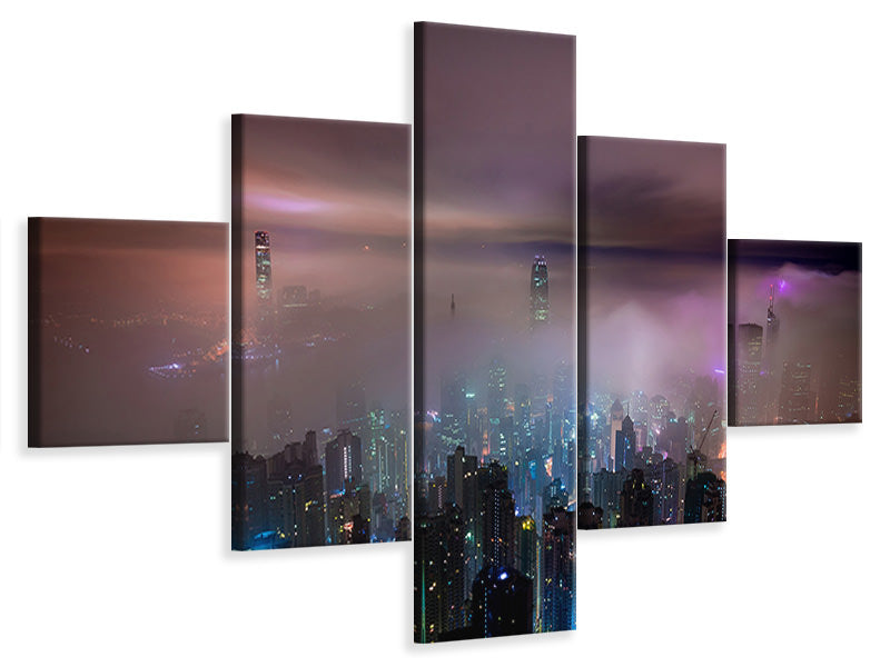 panoramic-3-piece-canvas-print-smog-in-hong-kong