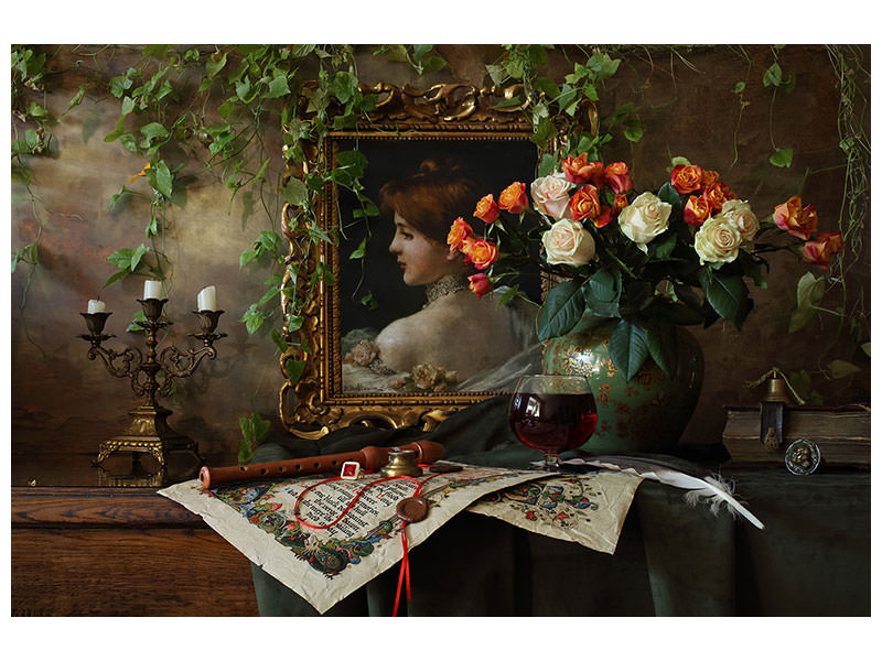 5-piece-canvas-print-still-life-with-flowers-and-picture