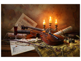 4-piece-canvas-print-still-life-with-violin-and-candles