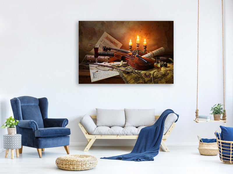 4-piece-canvas-print-still-life-with-violin-and-candles