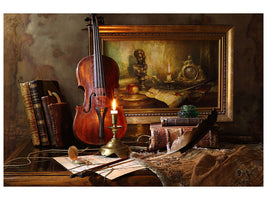 4-piece-canvas-print-still-life-with-violin-and-painting-ii