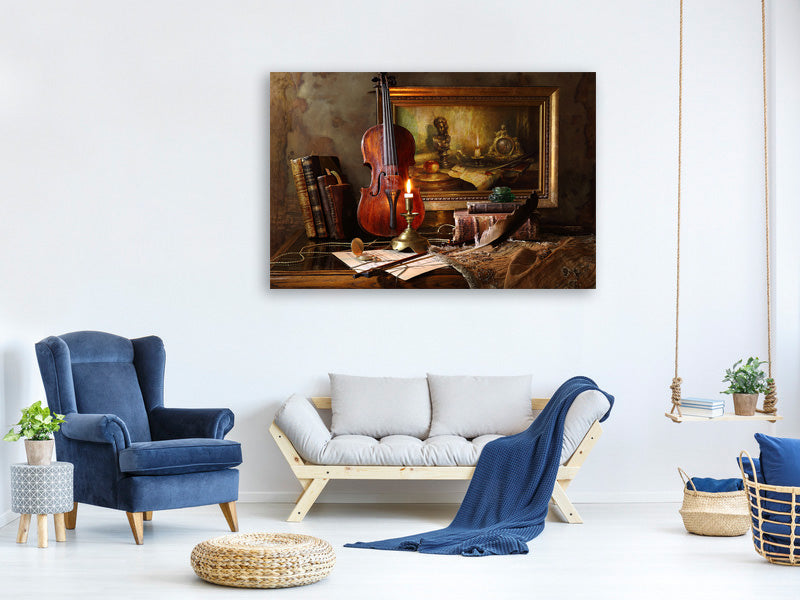 modern-3-piece-canvas-print-still-life-with-violin-and-painting-ii