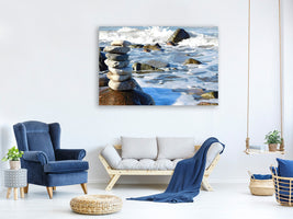 3-piece-canvas-print-stone-pile-at-the-sea