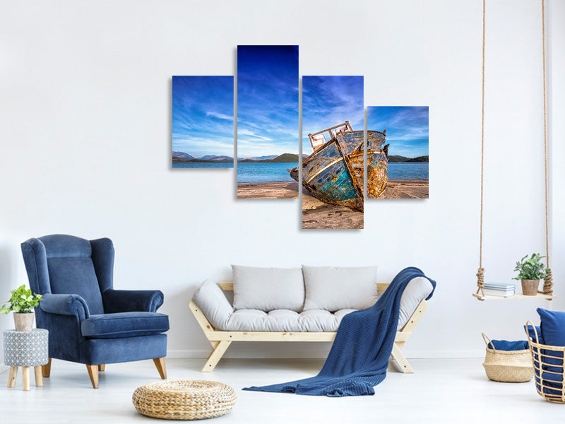 5-piece-canvas-print-stranded-boat