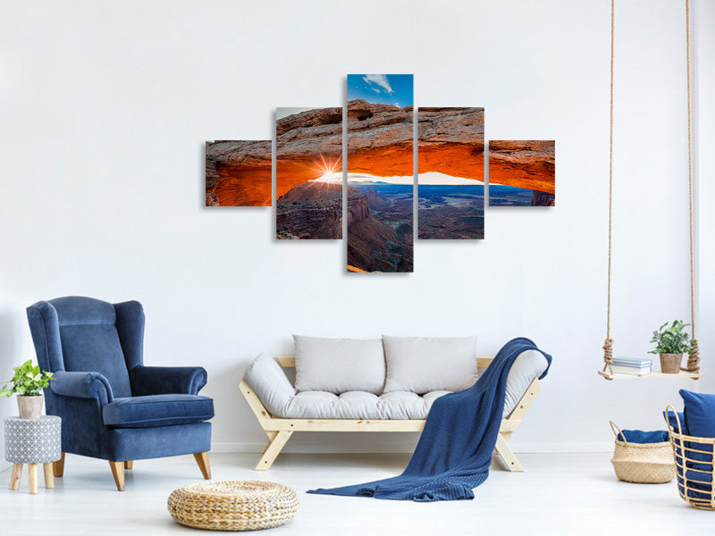 panoramic-3-piece-canvas-print-sunrise-at-mesa-arch