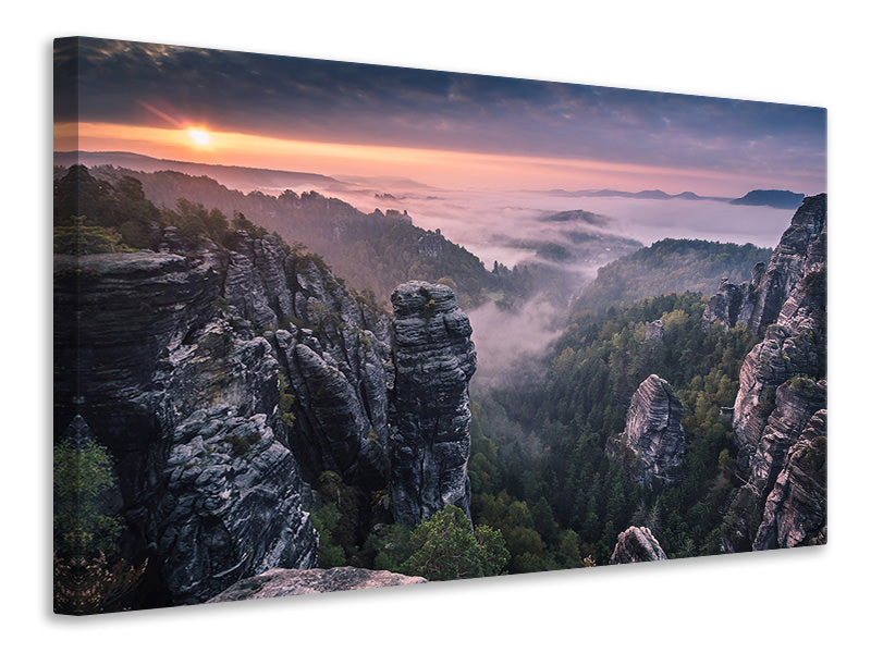 4-piece-canvas-print-sunrise-on-the-rocks