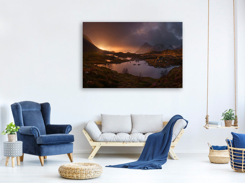 panoramic-3-piece-canvas-print-sunrise-over-lofoten
