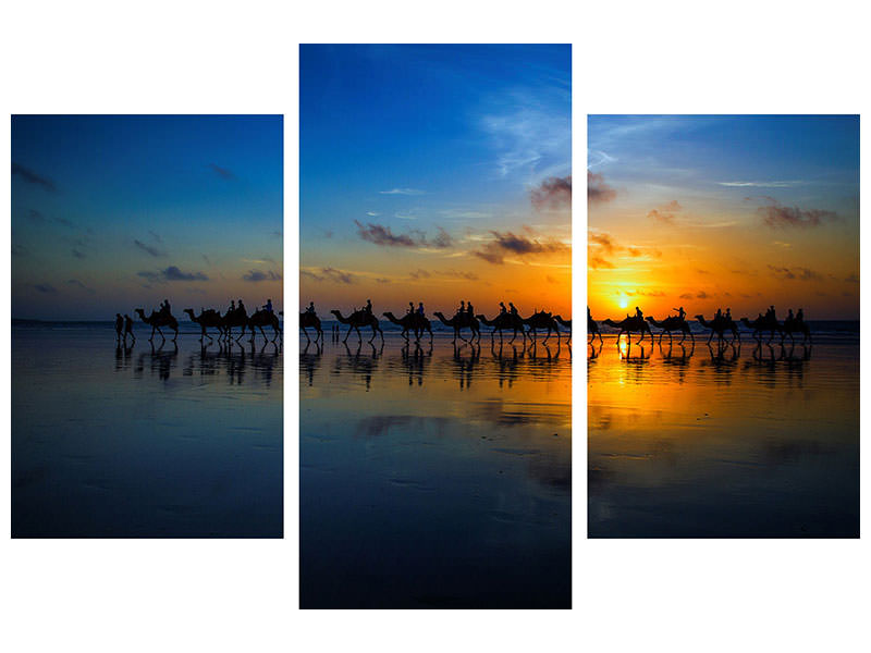 3-piece-canvas-print-sunset-camel-ride